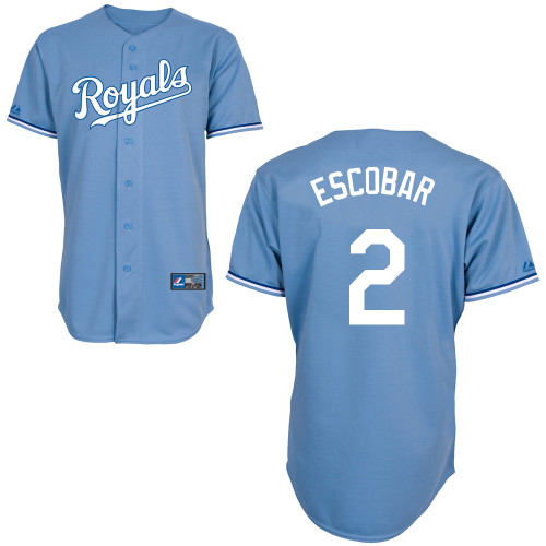 Alcides Escobar #2 mlb Jersey-Kansas City Royals Women's Authentic Alternate 1 Blue Cool Base Baseball Jersey